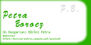 petra borocz business card